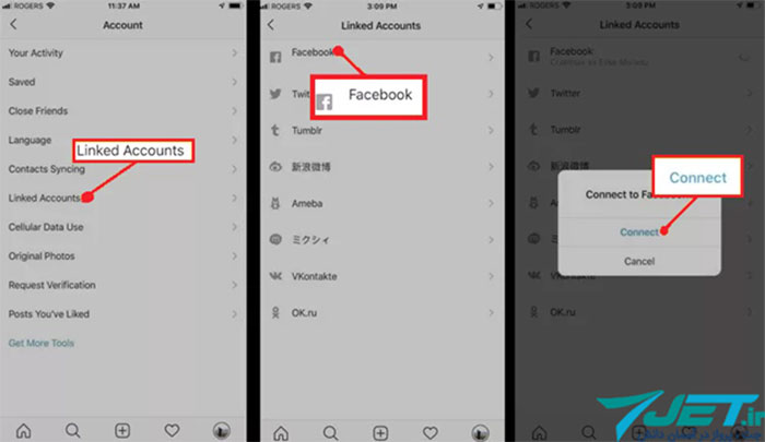 آموزش اتصال فیس بوک به اینستاگرام