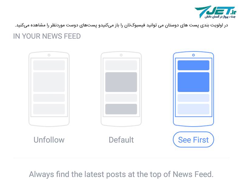 اولویت بندی پست های دوستان در فیسبوک